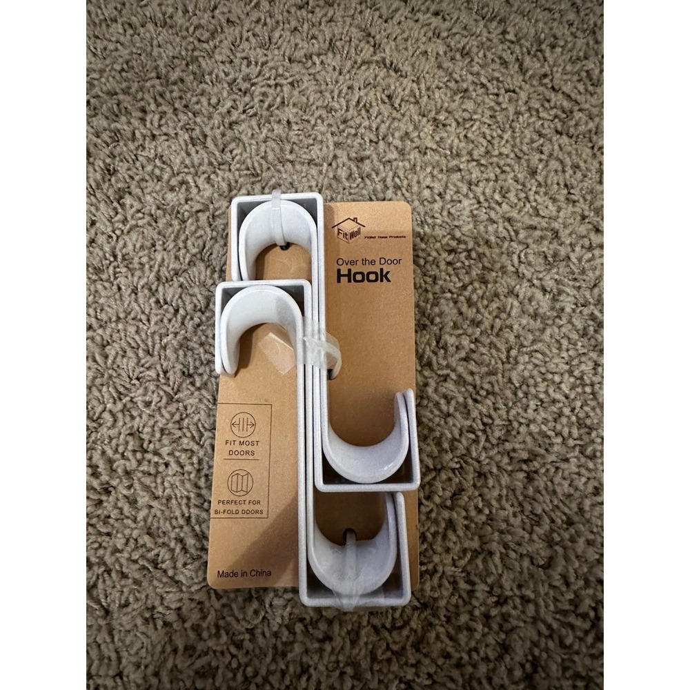 Dependable Industries inc. Essentials Over-The-Door Hanger Hook Set – 4-Pack of